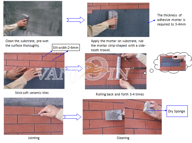 High Safety Shedding Proof Flexible Ceramic Tile , Exterior Ceramic Wall Tiles