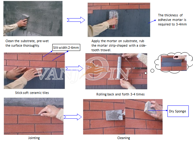 Flexible Modified Green Wall Tile Lightweight Soft Ceramic Tiles