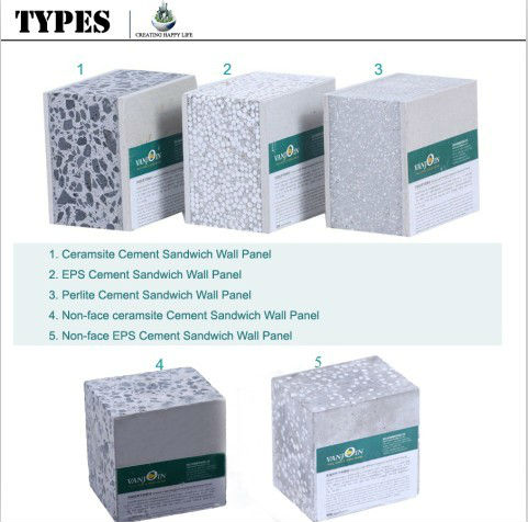 Prefab House EPS Cement Sandwich Panel / Fireproof Cement Board