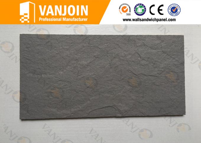 Customized soundproof Clay Wall Tile , Flame Retardant Slate Stone Tile Plant fiber Material