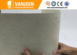China Waterproof non-smash travertine style flexible wall tile , soft stone wall tiles supplier