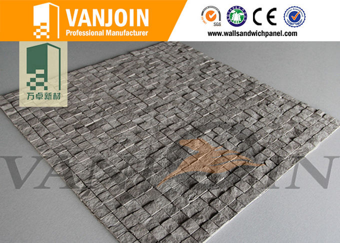 Culture Pattern 3D Decorative Stone Tiles Flexible Stacked  Waterproof Soft Tile