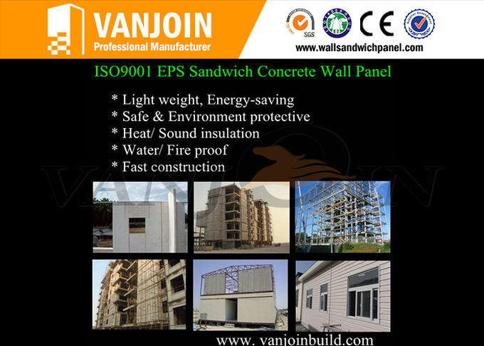 Eco friendly Precast Concrete Wall Panels For Prefab Houses Heat insulaton