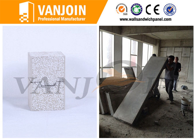 Sound Proof EPS Cement Sandwich Panel , Insulated Partition Wall Panels