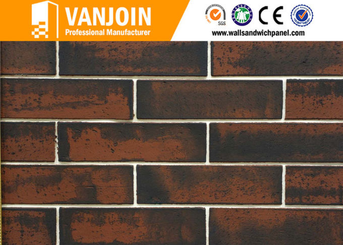 House Building Material Clay Thin Brick Wall Tiles / Wall Brick Cladding Tiles